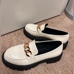 Never used off white loafers